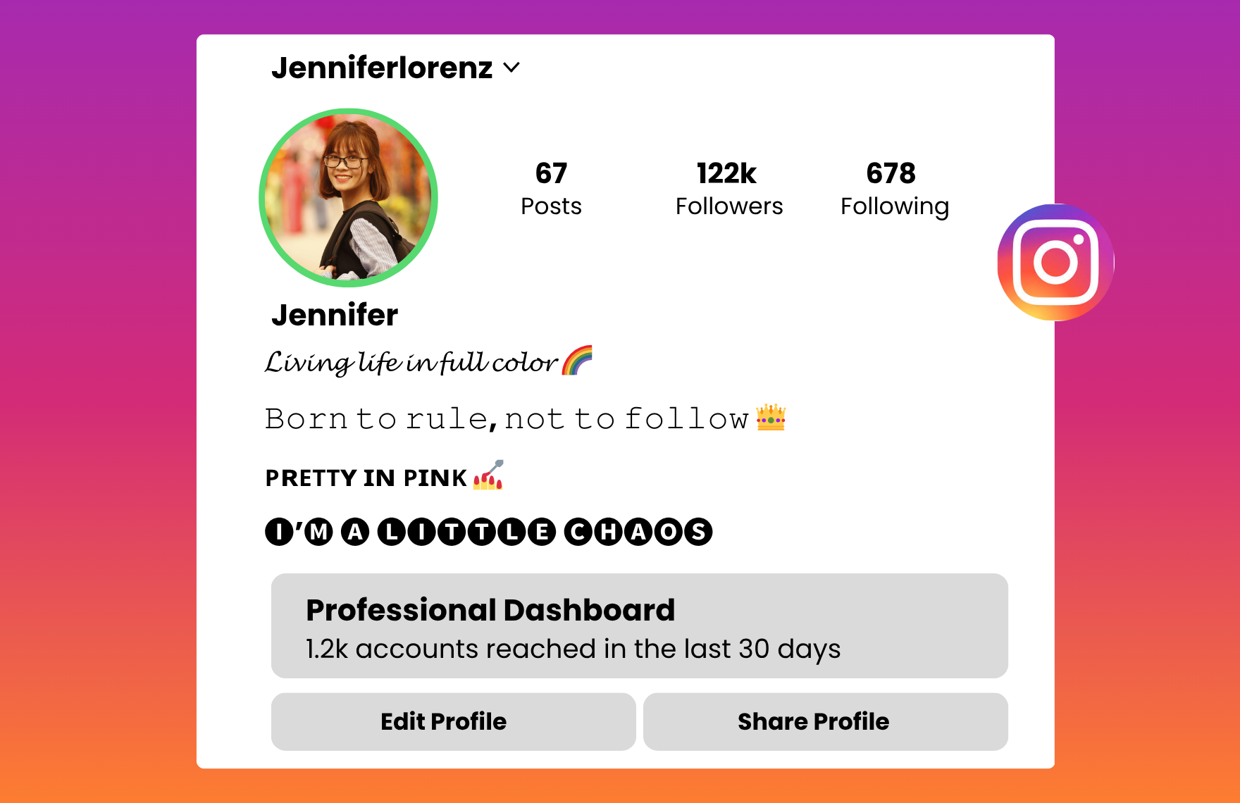 instagram bio for girls in different style