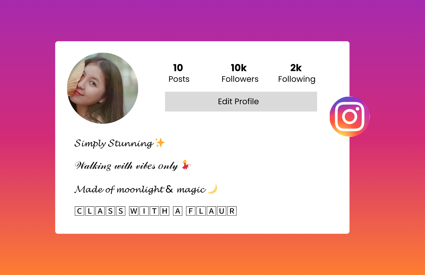 instagram bio for girls in stylish fonts