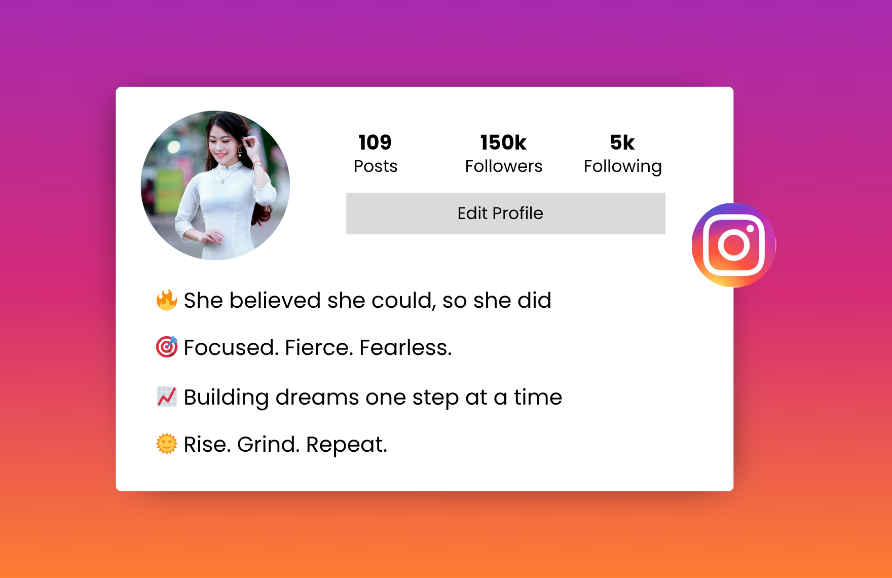 motivational instagram bio for girls