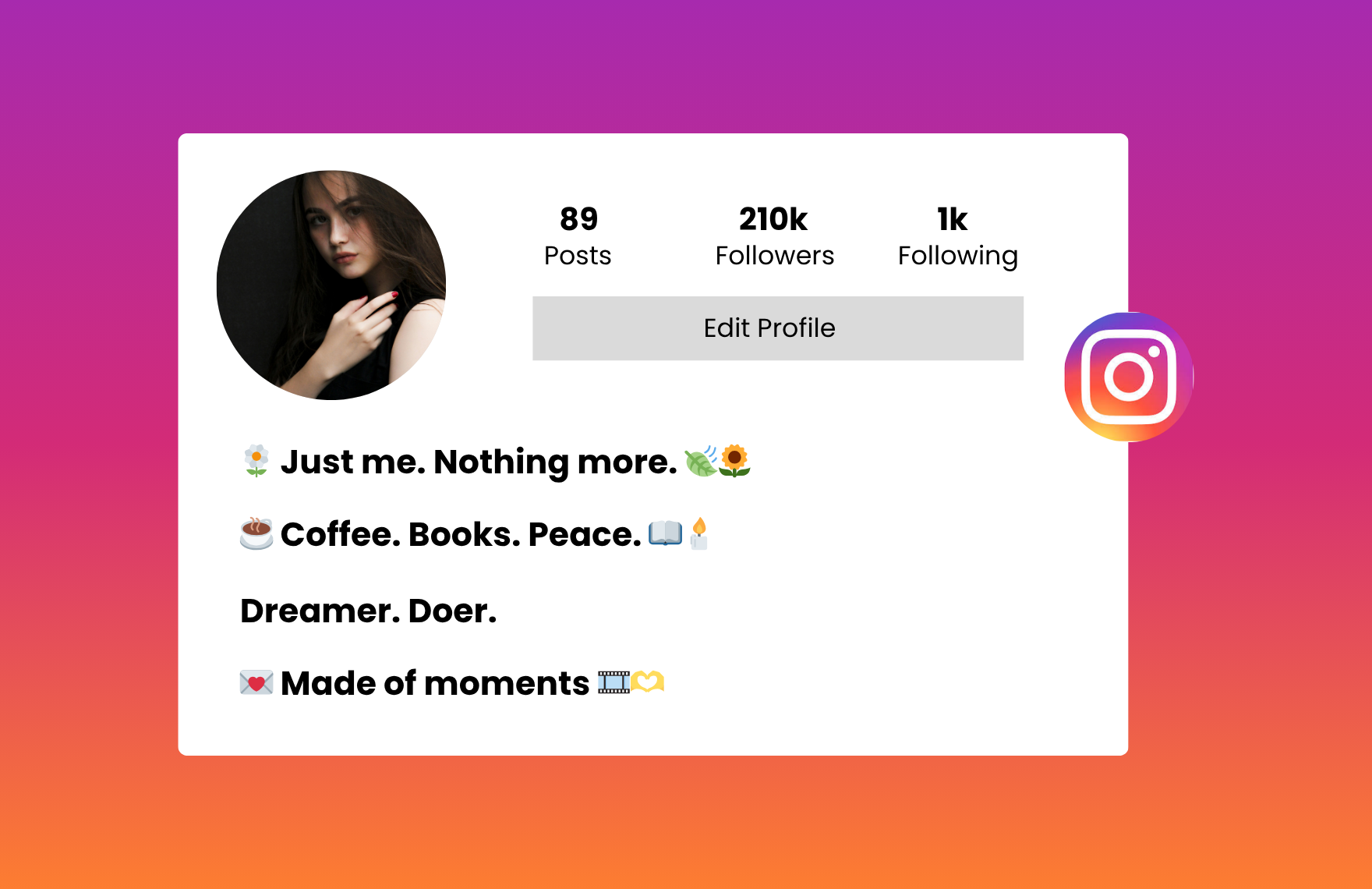 simple instagram bio for girls