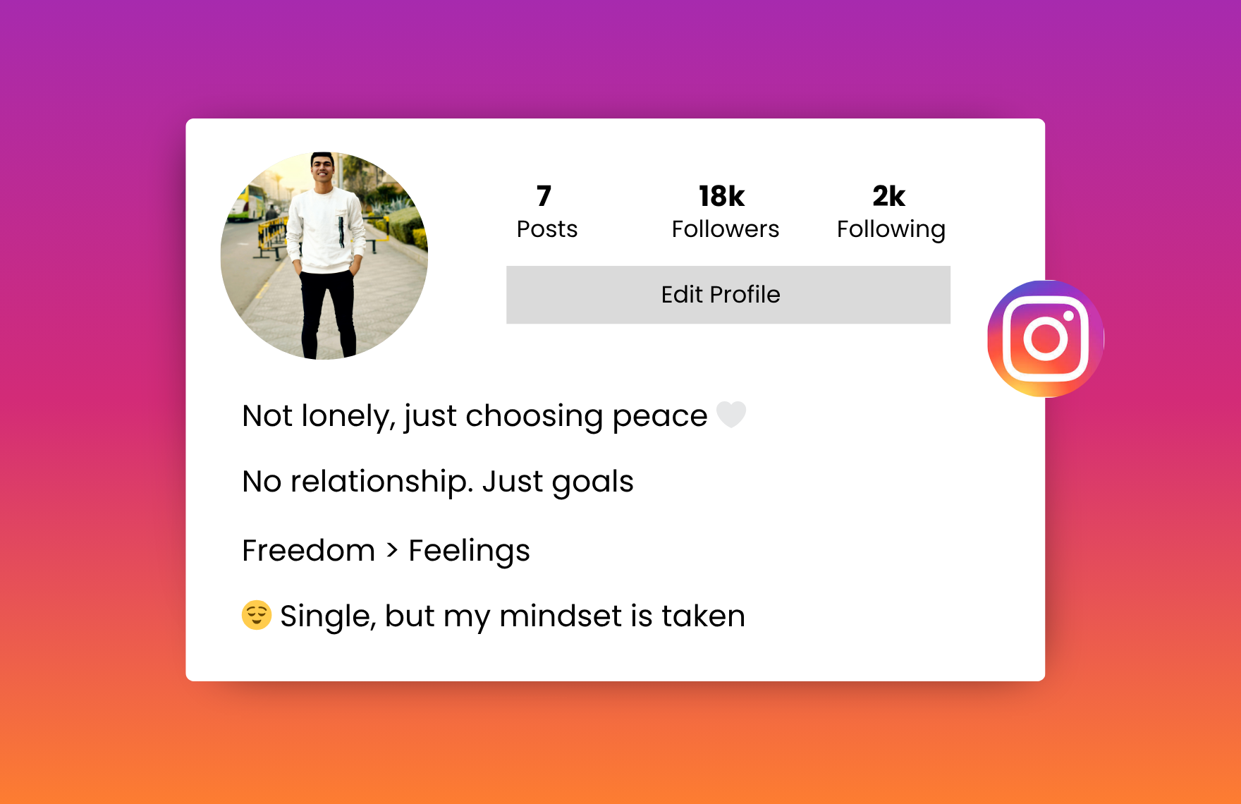 single boy instagram bio