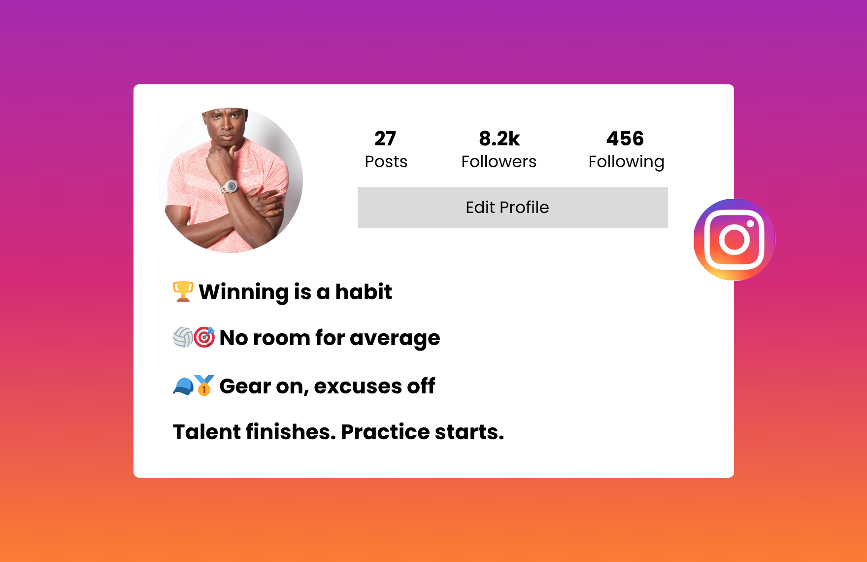 sports instagram bio for boys