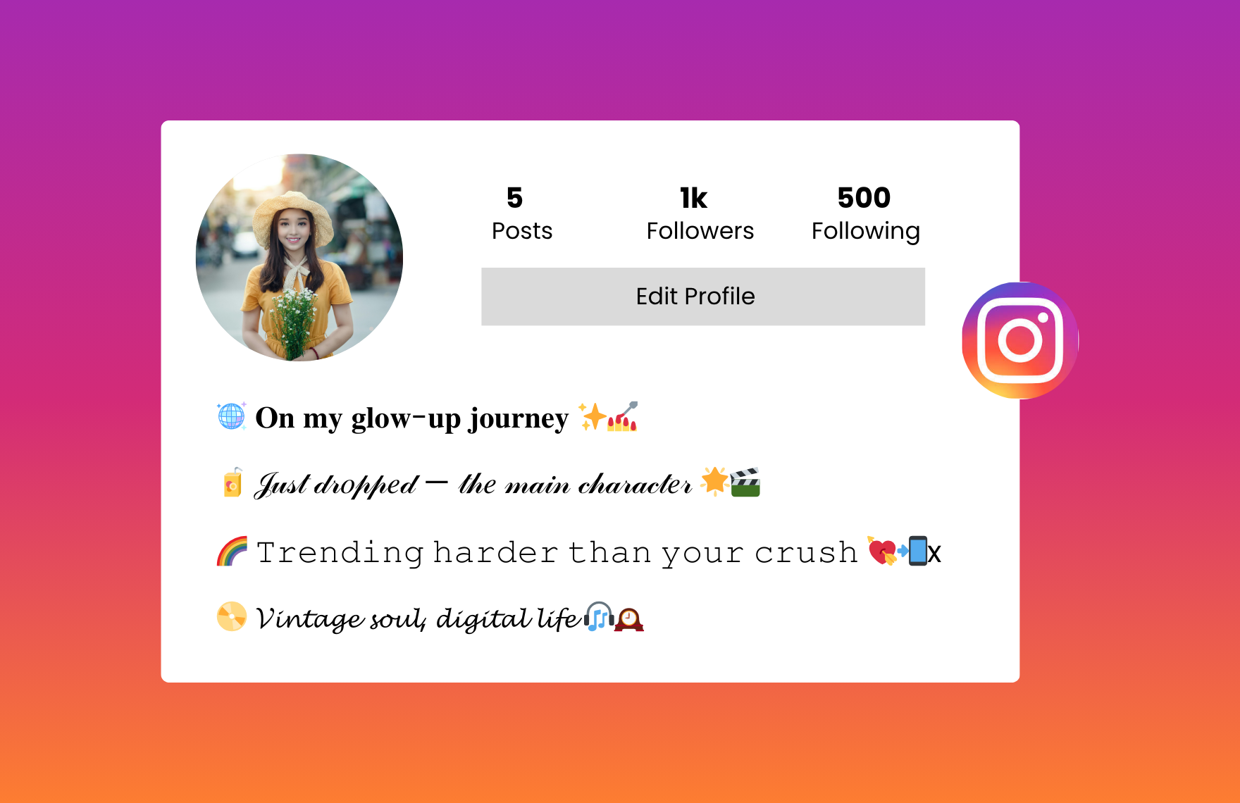 trendy instagram bio for girls