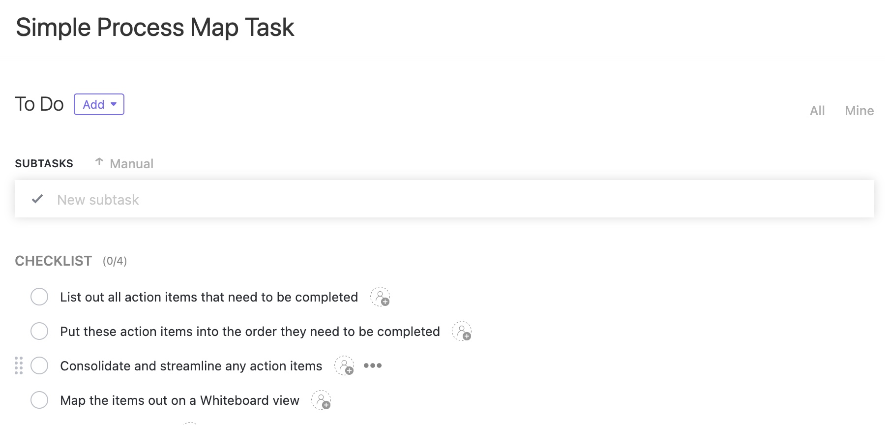 simple process map task template
