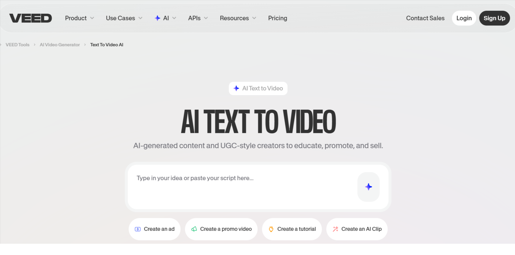 veed ai text to video