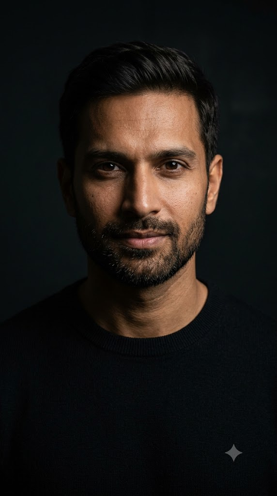 creative low key portrait