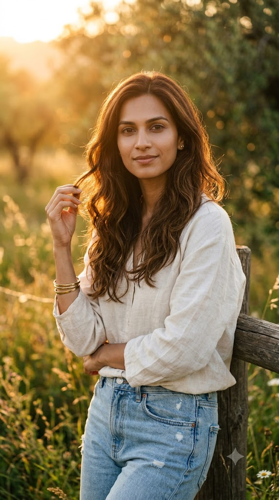 golden hour outdoor portrait