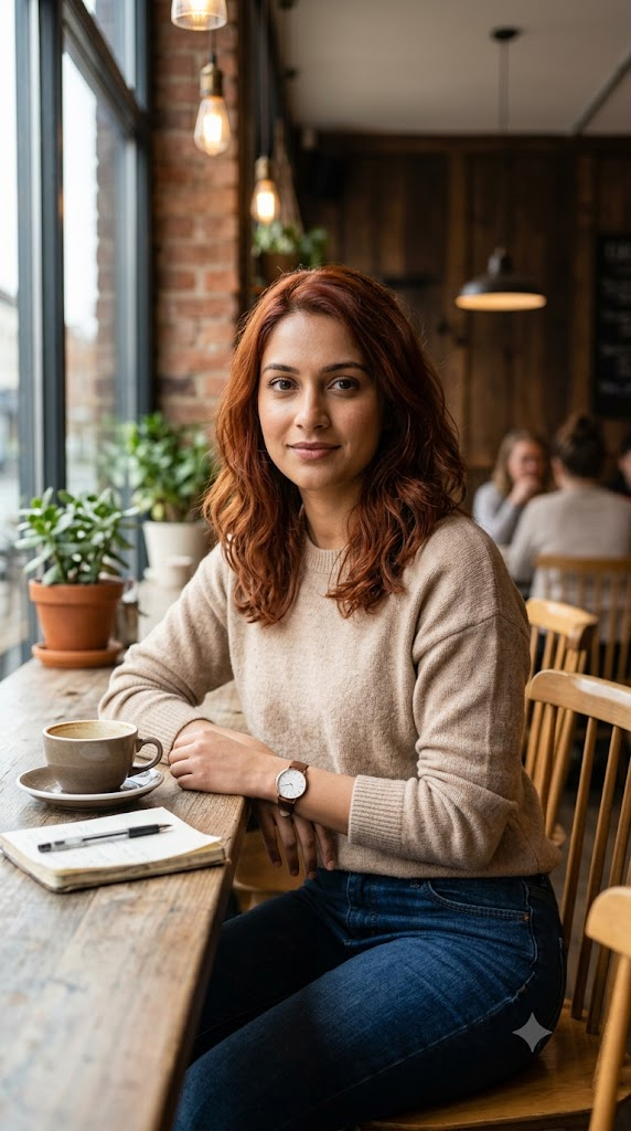 lifestyle cafe portrait